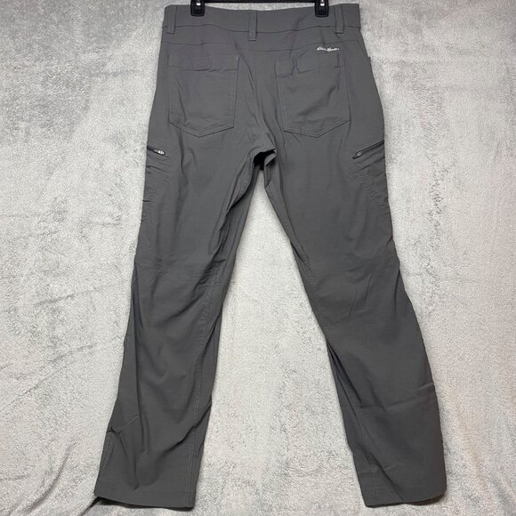 Eddie Bauer Mens First Ascent Trail Pants 34x32 Gray Nylon/Spandex Outdoor Hike - Picture 2 of 7